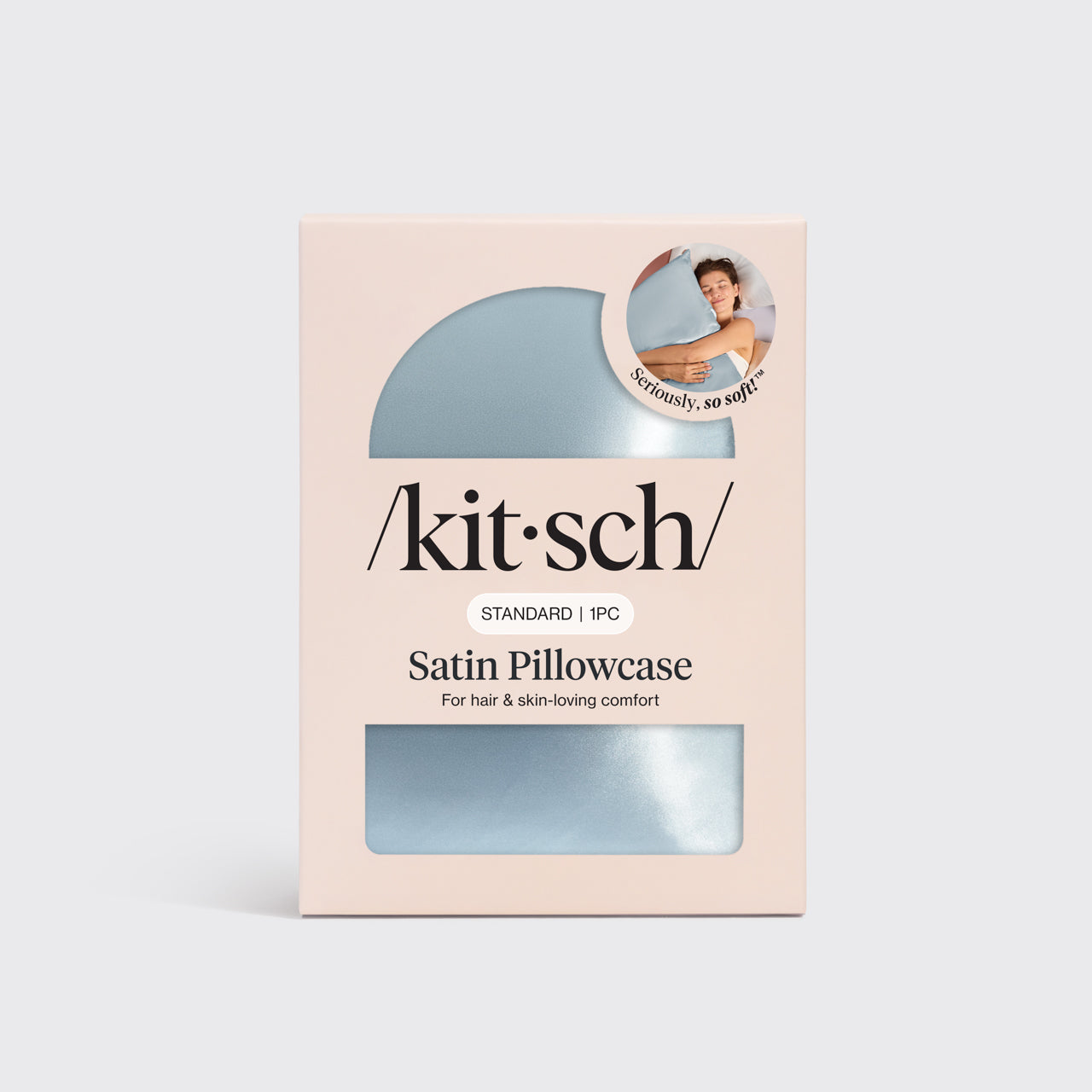 Τυποποιημένη σατέν μαξιλαροθήκη - Μπλε ομίχλη