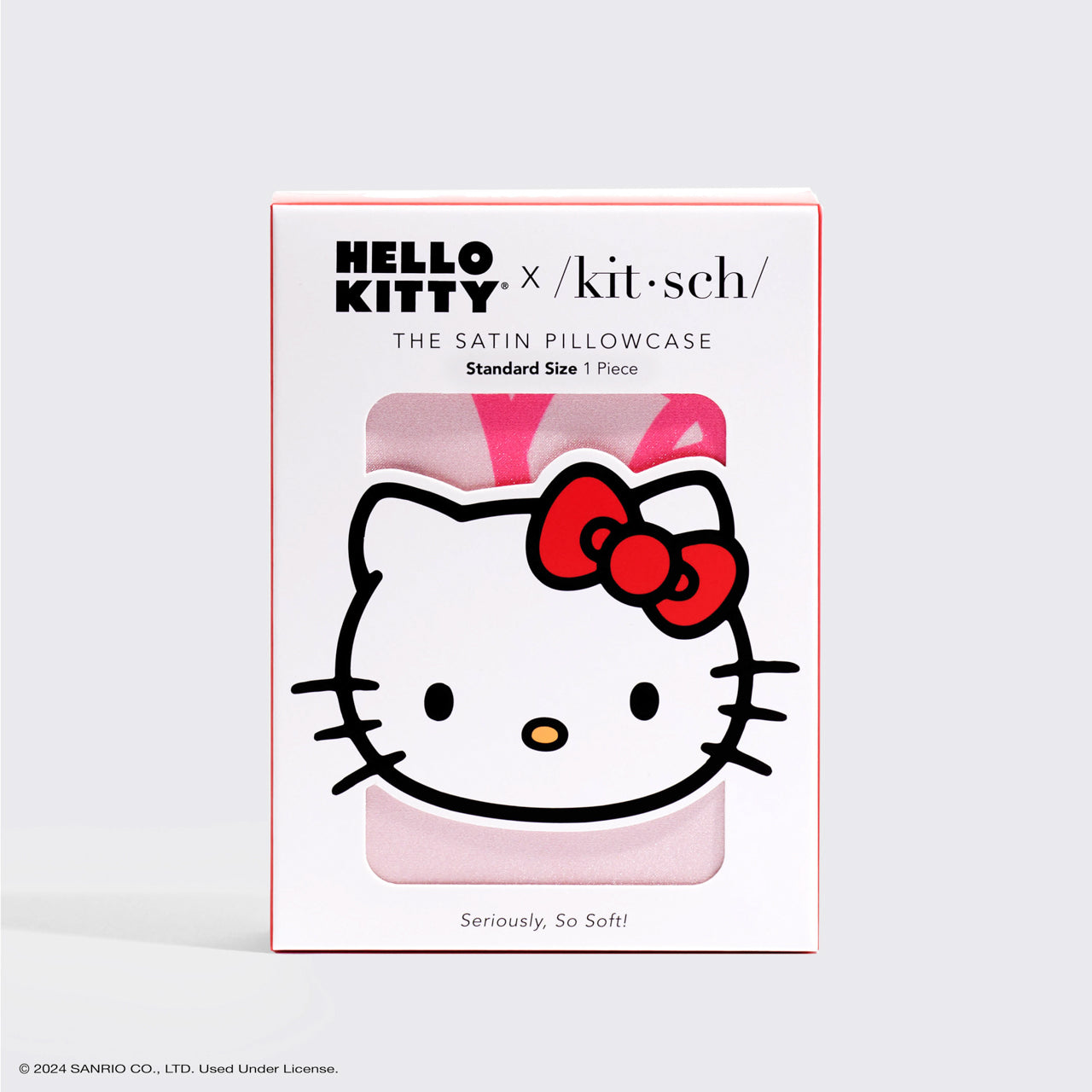 Satin Kopfkissenbezug Hello Kitty x Kitsch - Rosa Hello Kitty Gesichter