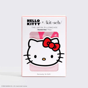 Satin Kopfkissenbezug Hello Kitty x Kitsch - Rosa Hello Kitty Gesichter