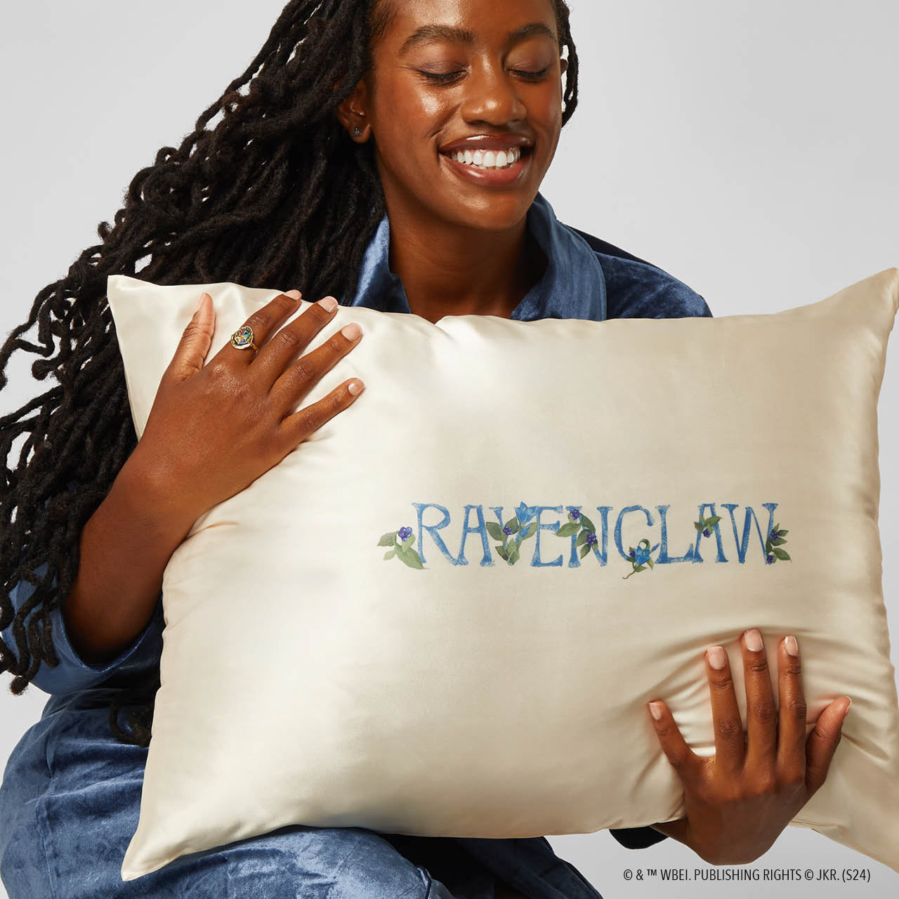 Harry Potter x Kitsch Funda de almohada de satén - Ravenclaw
