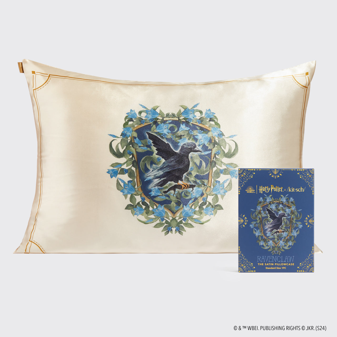 Harry Potter x Kitsch Funda de almohada de satén - Ravenclaw