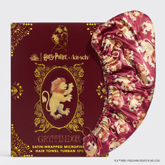 Kitsch x Harry Potter Haarhandtuch mit Satinüberzug – Gryffindor