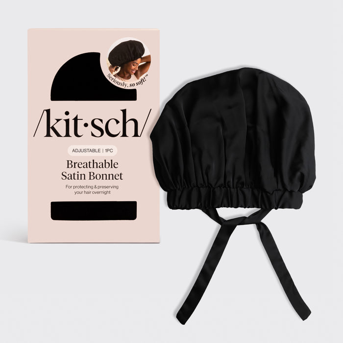 Bonnet de nuit en satin noir