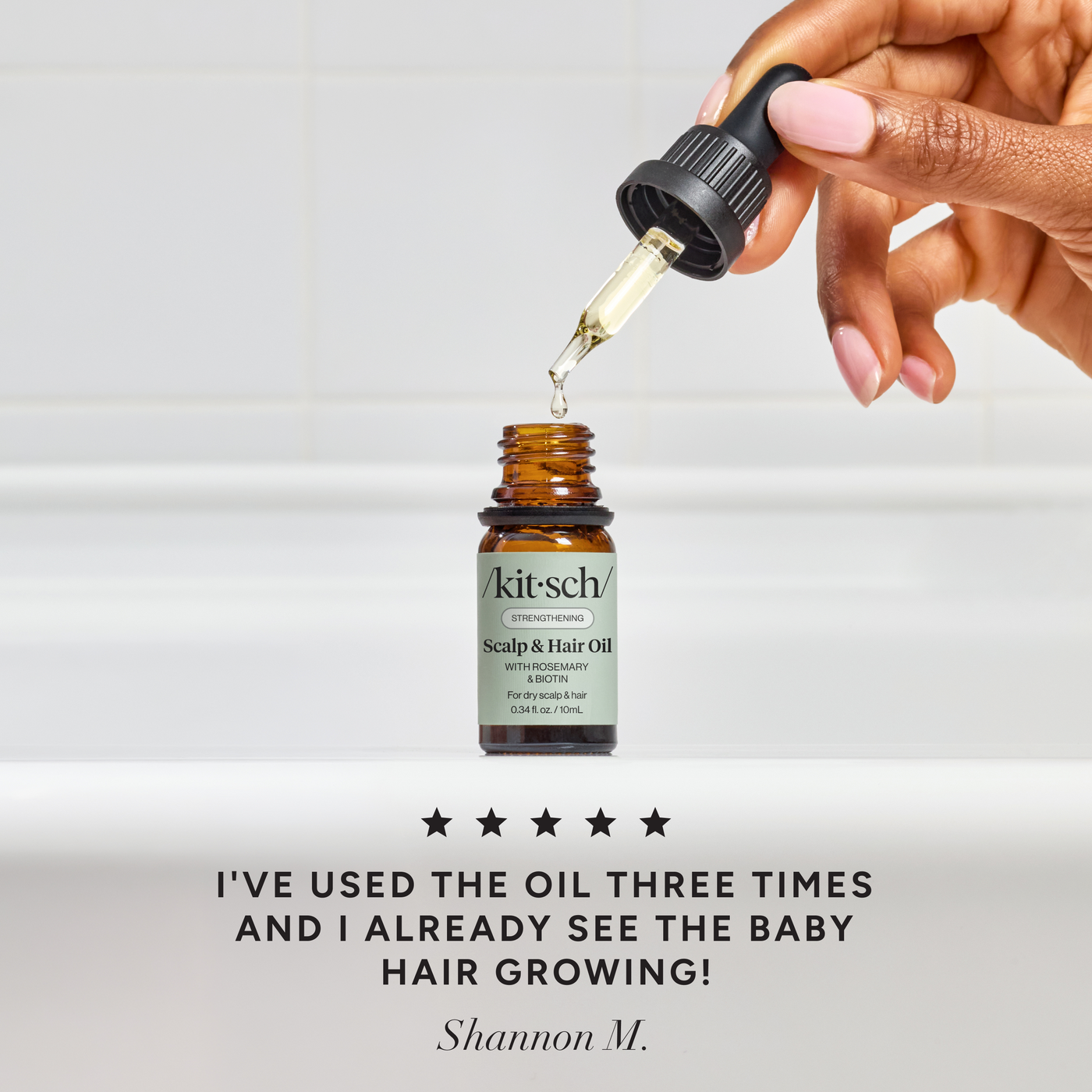 Muestra de aceite equilibrante para cuero cabelludo y cabello con romero y biotina - 0.34fl oz./10mL