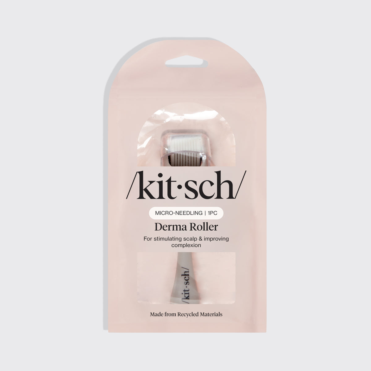 KITSCH Warm Gray Micro Derma Roller — packaging shot — Scalp micro-needling may help promote healthier hair — shown in its retail packaging