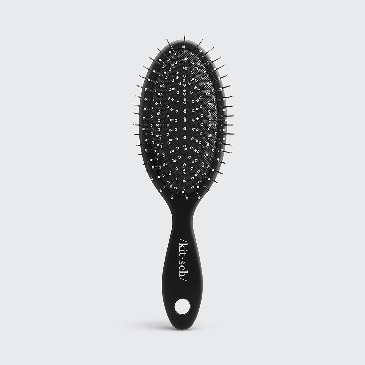 Recycled Plastic Metal Bristle Mini Travel Hair Brush - Black