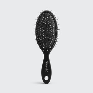 Recycled Plastic Metal Bristle Mini Travel Hair Brush - Black