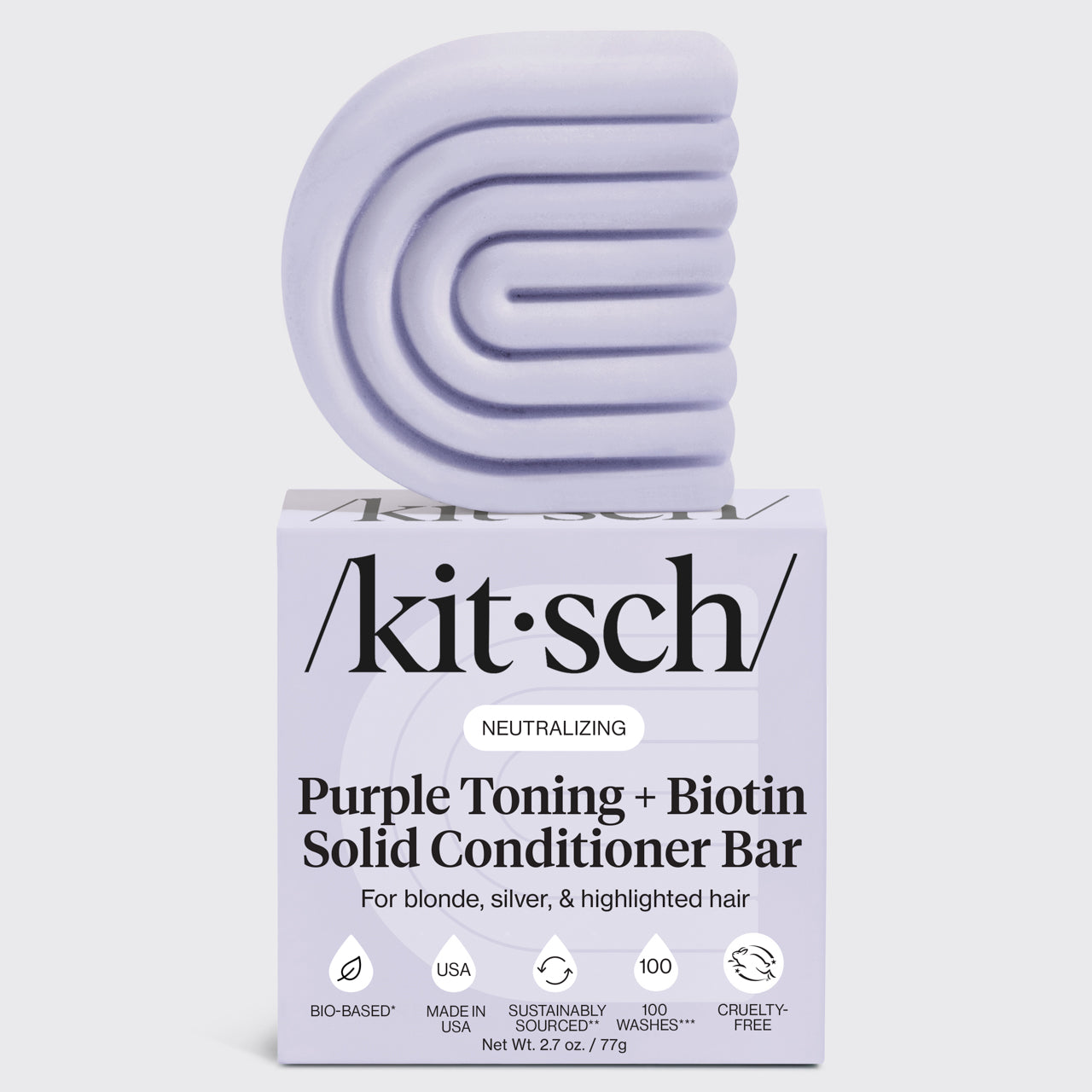 Acondicionador tonificante púrpura en barra para cabellos teñidos y grises