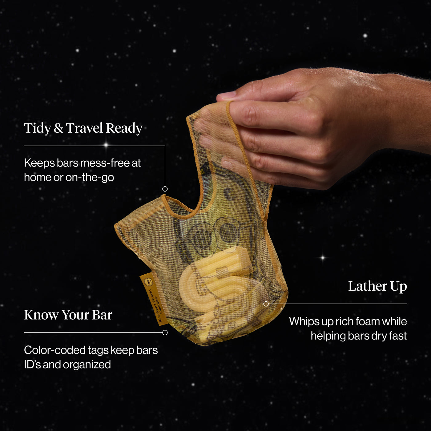 Star Wars™ & Kitsch Bolsa para champú sólido - C-3PO