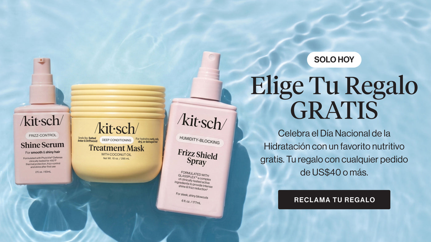 Kitsch National Hydration Day gift with purchase - choose a free nourishing hair care product with any $40+ order. Limited time offer.