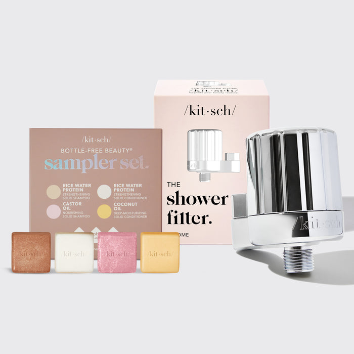 Set Filtro de Ducha + Champú y Acondicionador 4uds - Cromo
