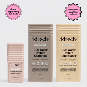 Brooke Monk's Marathon-Tested Hair Bundle | Rice Water Protein Shampoo + Conditioner + Shine Serum for Stronger, Shinier Hair, Frizz Control, Healthier-Looking Volume & Glossy Slick-Back Styles