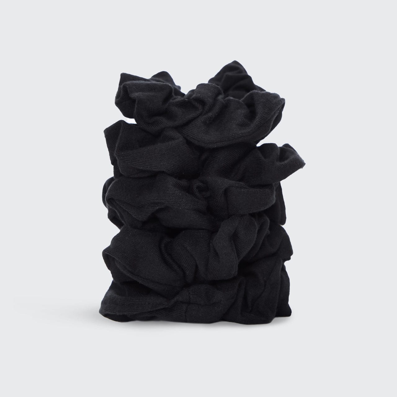 Organic Cotton Knit Scrunchies 5pc - Black