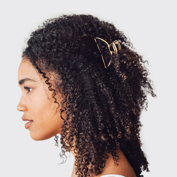 KITSCH Gold Metal Claw Clip - on-model lifestyle