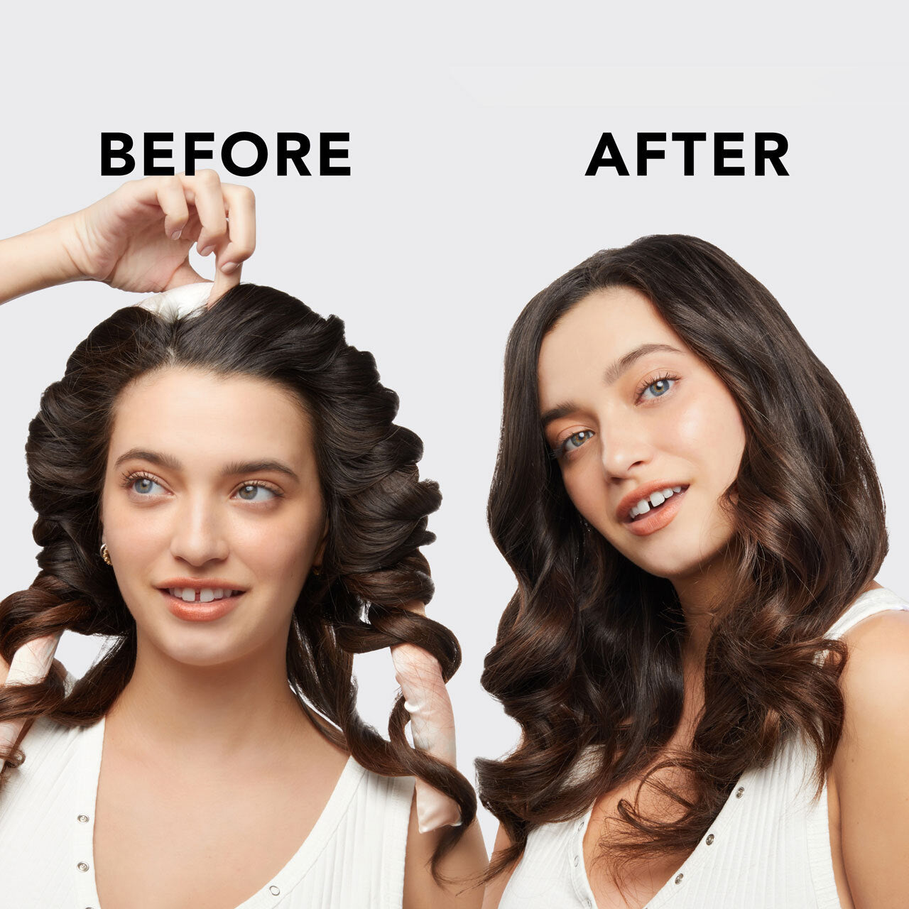 Charcoal Satin Heatless Hair Curler Bundle