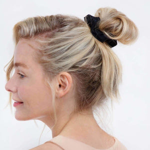 Organic Cotton Knit Scrunchies 5pc - Black - KITSCH